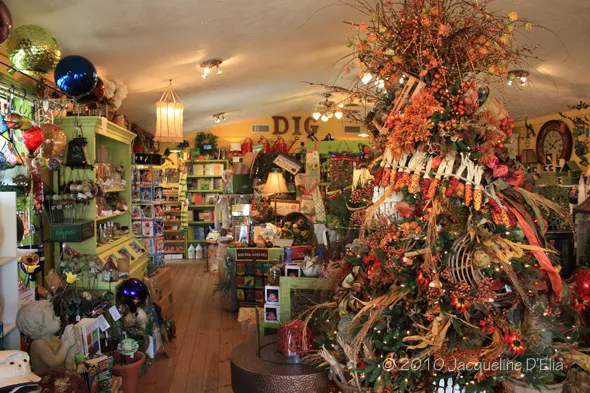 A christmas tree in a store.