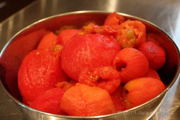 A bowl of ripe tomatoes ready for canning.