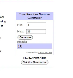 True random number generator.