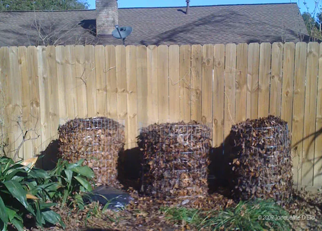 A wooden compost bin.