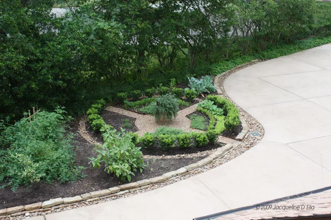 Formal Kitchen Garden view from second story window